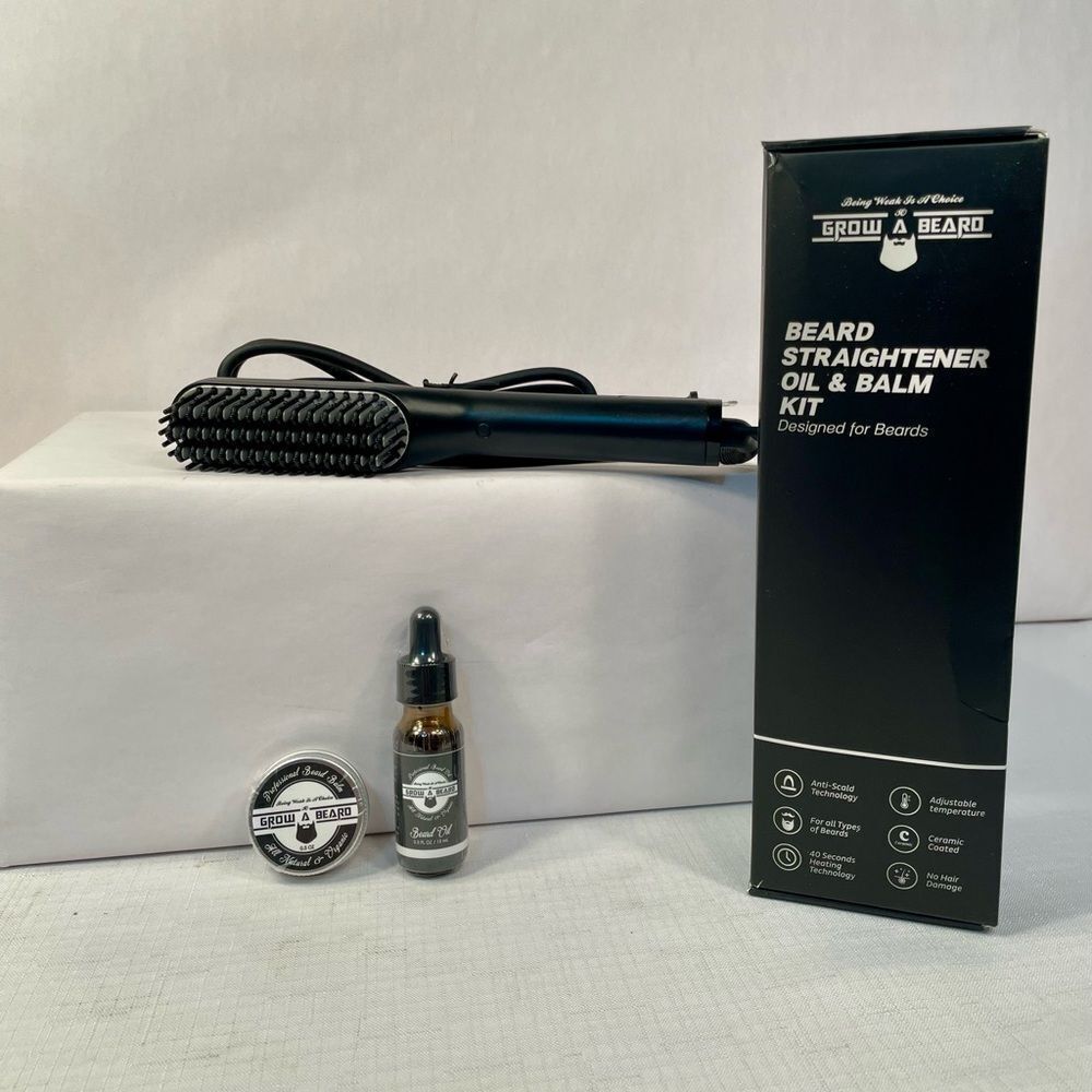 Grow A Beard Straightener Oil & Balm Kit